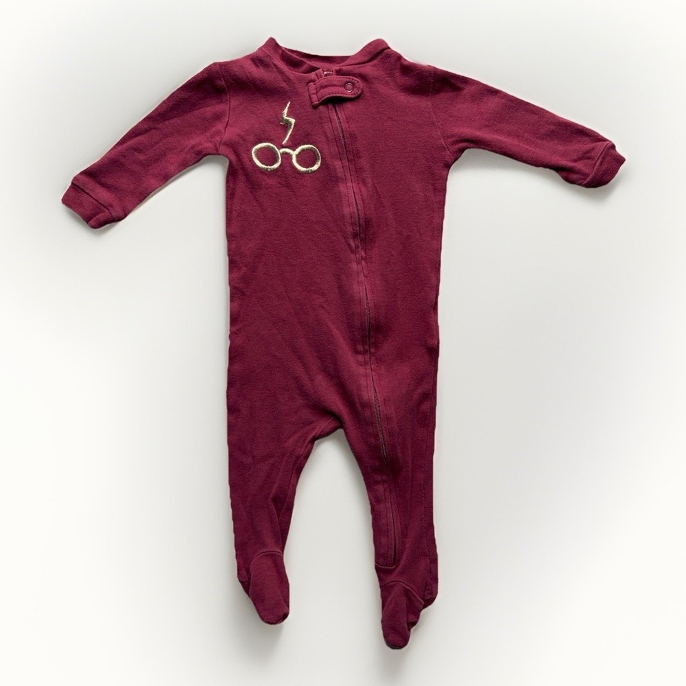 Pottery Barn Kids Wizard Harry Potter Lightning Bolt 1 piece Pajama 3-6 Months